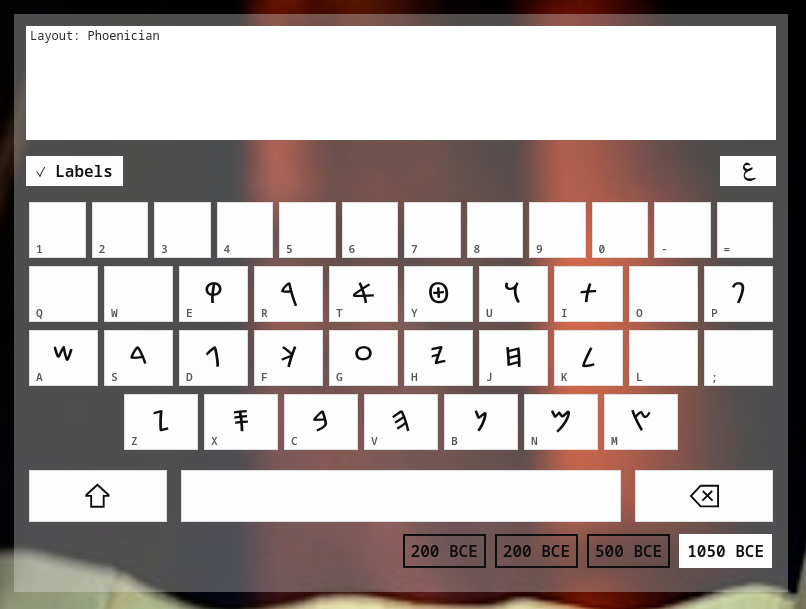 Diachronic Alphabet Keyboards: Central Semitic