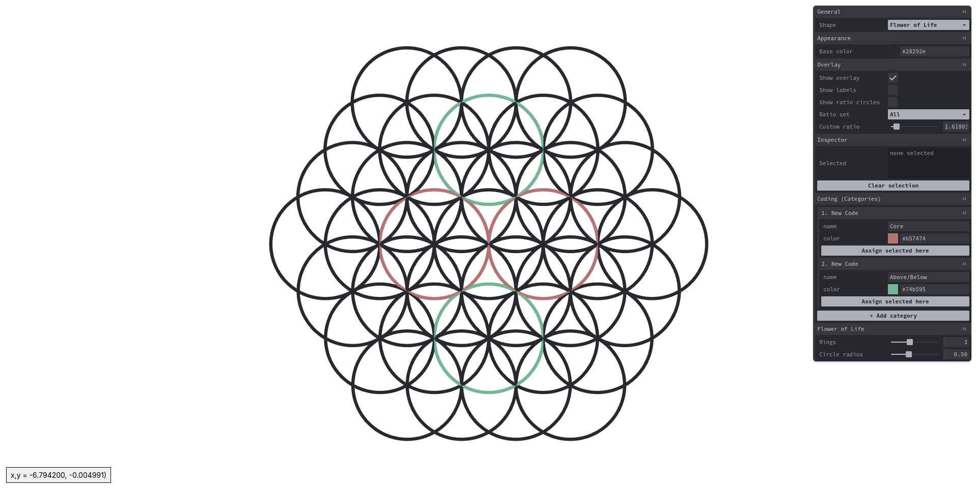 Flower of Life view from sacred geometry renderer